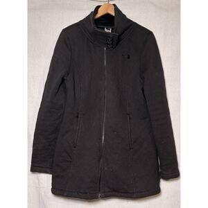 The North Face Arctic Quilted Fleece Jacket‎ Women Sz XL Black Zip Mock Neck